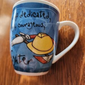 Fire Fighter History & Heraldry Fine Porcelain Coffee Cup Mug 10 oz EUC Gift